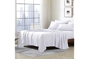 Cathay Home Single Flat Sheet, King (102" x 105"), White