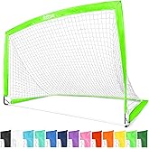 GoSports Portable Soccer Goals for Kids - 13 Color Options - Choose 4 x 3 ft or 6 x 4 ft - Team Tone Pop Up Nets for Backyard