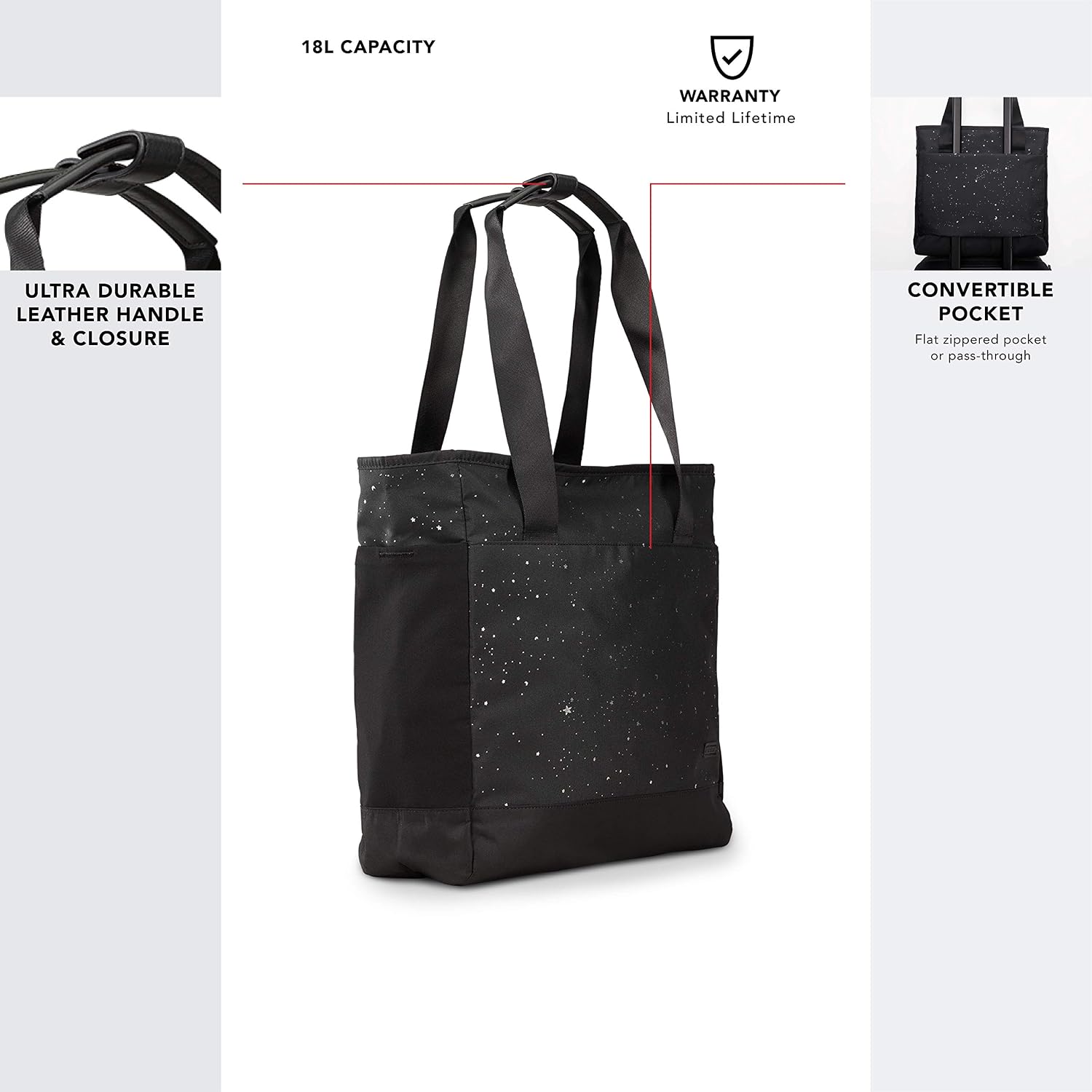 OGIO Women's XIX Tote Bag - Black Carbon, 18 Litre Capacity - Image 4
