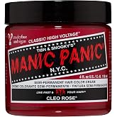 Manic Panic Semi Permanent Magenta Hair Dye, Cleo Rose, 4 oz | Rich Warm Magenta, Rosy Undertones, Vegan, Ammonia-Free &amp; Cruelty-Free, Lasts 4-6 Weeks, Developer-Free