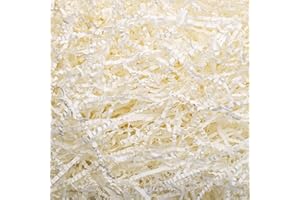 Mcfleet 2 LB Crinkle Cut Paper Shred Filler White Crinkle Paper Shredded Paper for Gift Box - Gift Basket Filler - Gift Box Stuffing for Christmas, Halloween Packaging Wrapping