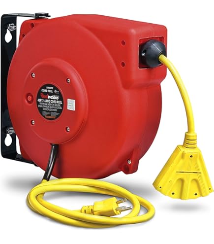 ReelWorks Dévidoir Enrouleur Rétractable Le Plus Récent Tech 14AWG