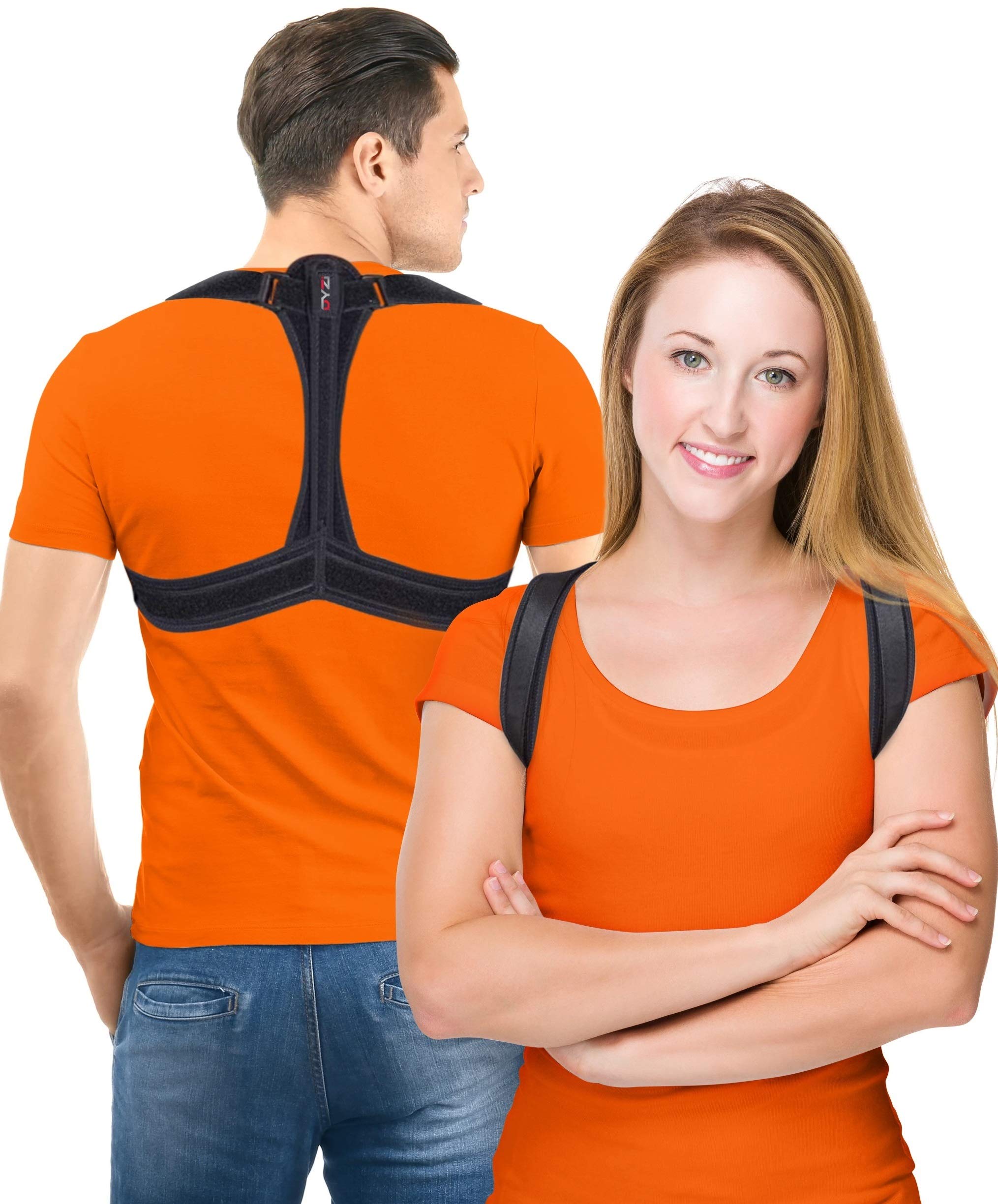 DYZI Posture Corrector For Men and Women -Large-Chest Size 36" to 46"-Discreet Clavicle Support Brace Comfortable & Breathable-Easily Adjustable Unisex Corrector Helps to Reduce Neck and Back Pain