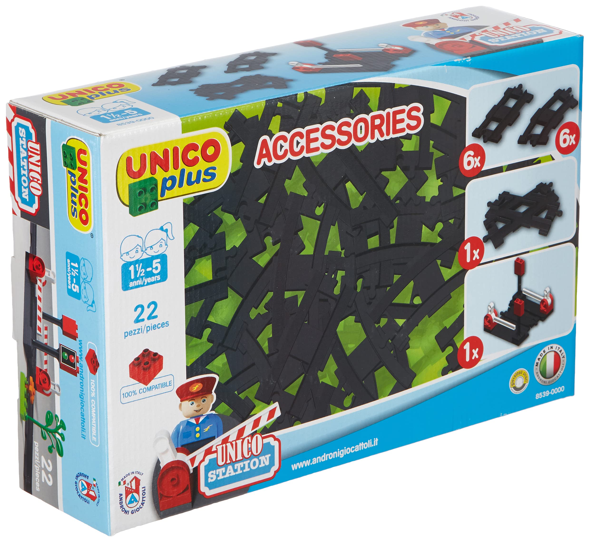 Unicoplus Train Circuit Accessories, 22 Pieces, Grey, 8539-0000