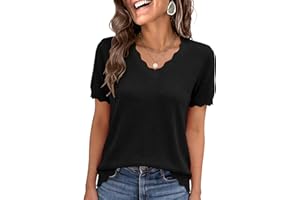 ANRABESS Women's Short Sleeve Sweater V Neck Ribbed Knit Lightweight Sweaters Tops 2026 Spring Summer Business Casual Outfits