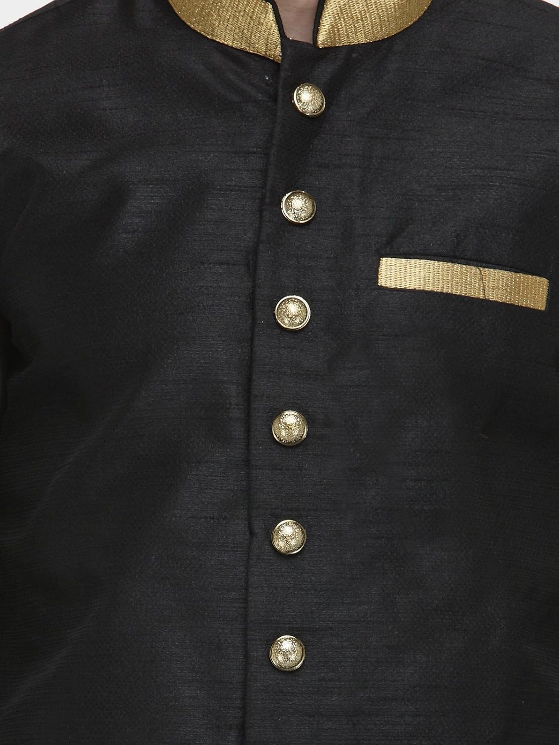 rg designers black and gold plain sherwani for men