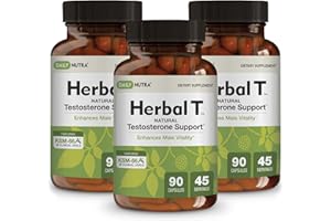 DailyNutra Herbal T Men’s Health Formula Supplement for Endurance, Vitality, and Healthy Aging - Featuring KSM-66 Ashwagandha, Tongkat Ali, Tribulus, Eleuthero, & Horny Goat Weed (3-Pack)