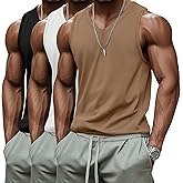 Ficerd 3 Pack Men's Big and Tall Workout Tank Tops, V Neck Sleeveless Gym Muscle T-Shirts Athletic Tee Summer Vest Top