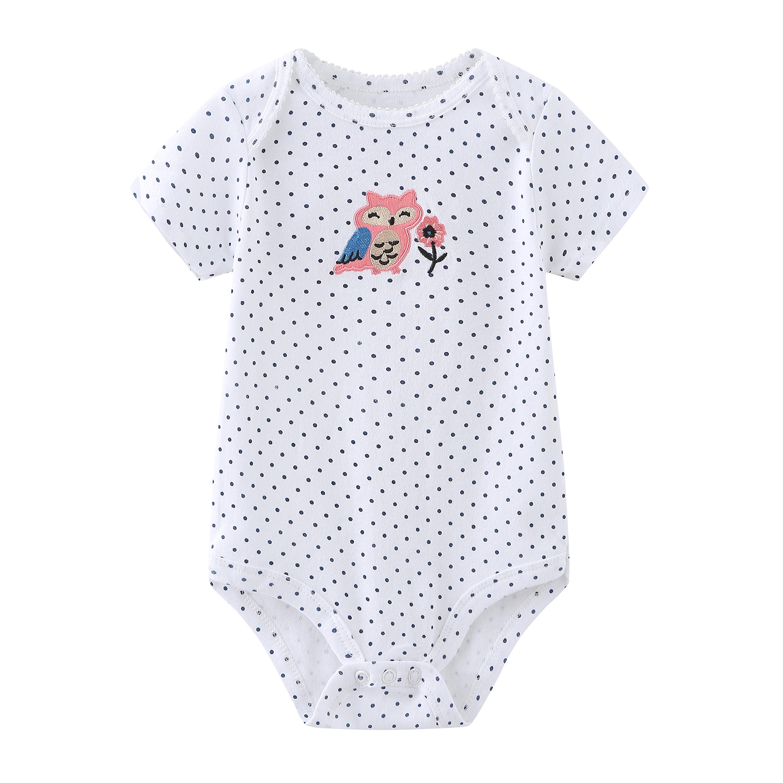 Kiddiezoom Newborn Baby Unisex Cotton One-Piece Bodysuits Baby Gift 5-Pack Baby Clothes