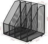 EasyPAG Desk Magazine File Holder Mesh 4 Compartments A4 Black view 2