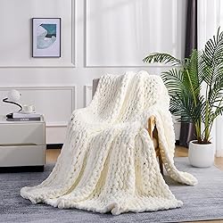 L'AGRATY Chunky Knit Blanket Throw: Soft Chenille