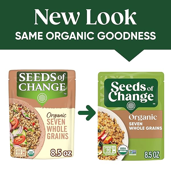 SEEDS OF CHANGE CERTIFIED ORGANIC SEVEN WHOLE GRAINS RICE, ORGANIC FOOD, 8.5 OZ POUCH