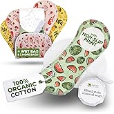 Non-Slip, Organic Cotton Reusable Menstrual Pads for Teen Girls (6 Pack S+M) - Leak Proof & Odor Free Cloth Period Pads - High-Temp Washable, Breathable & Skin-Safe for First Period Day Confidence
