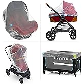 Baby Mosquito Net for Stroller, Carrier & Bassinet – Elastic Drawstring for Snug Fit Netting - Infant Bug Net for Jogger, Car