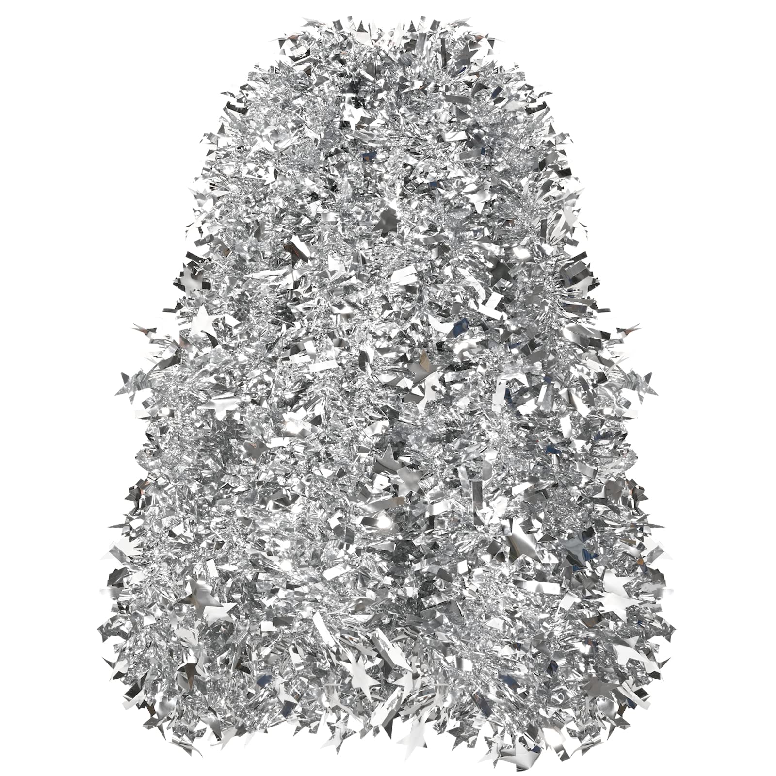 Photo 1 of 33ft Silver Christmas Tinsel Garland,Xmas Metallic Twisted Hanging Garland with Star for Chistmas Tree Fireplace Home Decoration