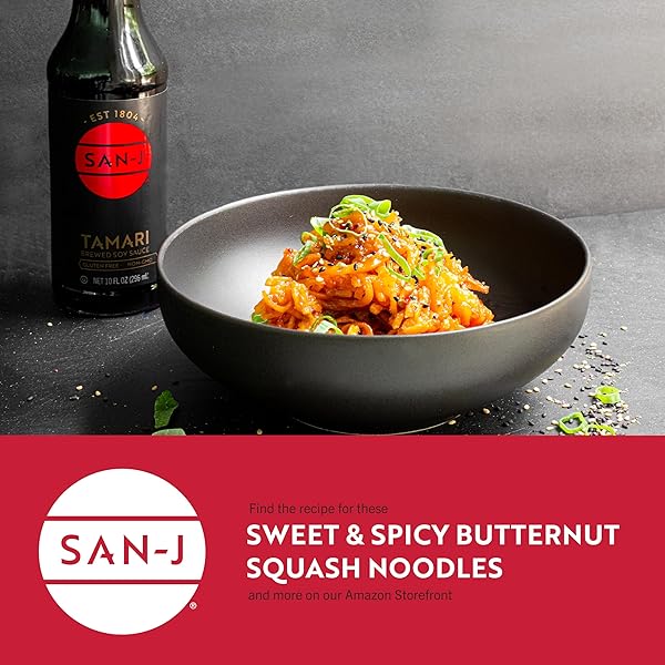 SAN-J – GLUTEN FREE TAMARI SOY SAUCE – SPECIALLY BREWED – MADE WITH 100% SOY – 64 OZ. CONTAINER