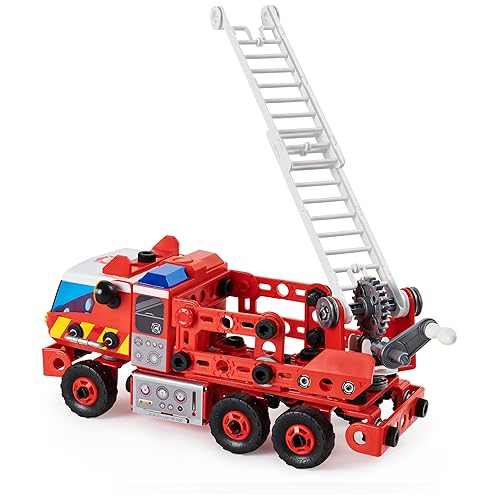 MECCANO Fire Truck Toy Model Car Kit (152 pcs): Battery-Powered