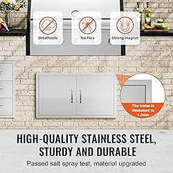 VEVOR Double BBQ Access Door, 34W x 19H Inch