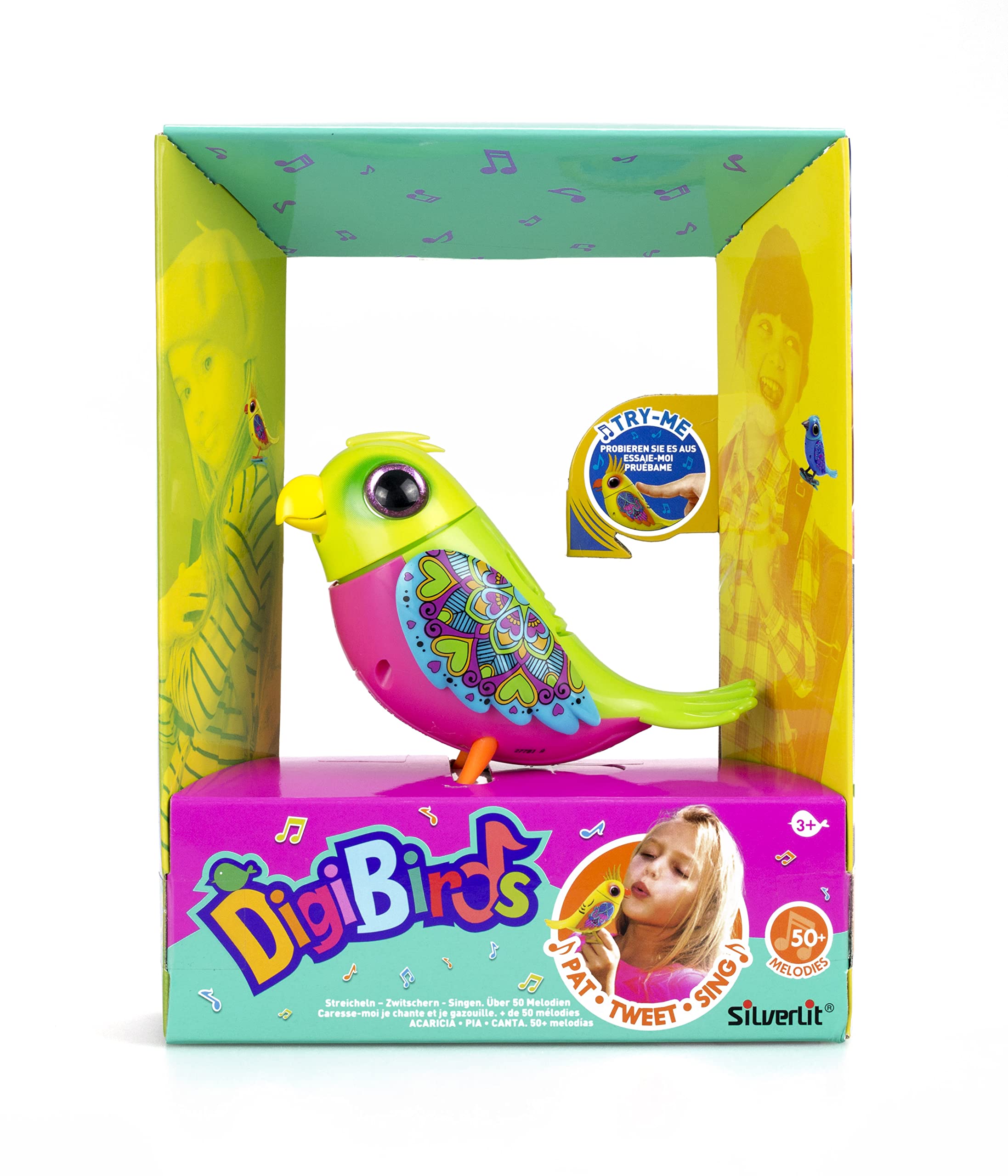 Silverlit Digibirds- Interactive Love Bird, Green Small