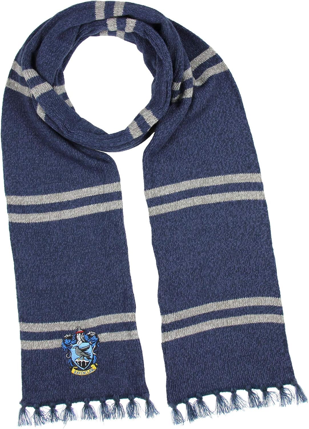 Harry Potter Hogwarts Houses Knit Ravenclaw Scarf & Pom Beanie Set (Ravenclaw): Clothing