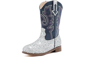 Motasha Girls Cowboy Boots Unisex-Child Cowgirl Boots Fashion Ankle Western Boots Toddler Girls Boots Riding Shoes Little Kid Big Kid