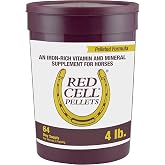 Farnam Horse Health Red Cell Pellets, Vitamin-Iron Mineral Supplement for Horses, Iron Horse Supplement, 4 Lbs., 64-Day Supply, Pellets