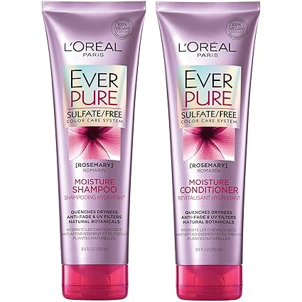 L'Oréal Paris Hair Care EverPure Moisture Sulfate Free Shampoo & Conditioner Kit for Color-Treated Hair, Moisturizes + Replenishes Dry Hair, Combo (8.5 Fl. Oz each) best shampoo for color-treated hair L'Oréal Paris Hair Care EverPure Moisture Sulfate Free Shampoo & Conditioner Kit for Color-Treated Hair, Moisturizes + Replenishes Dry Hair, Combo (8.5 Fl. Oz each) best shampoo for color-treated hair