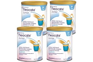 Neocate Junior - Powdered Hypoallergenic, Amino Acid-Based Toddler and Junior Formula - Strawberry - 14.1 Oz Can (Case of 4)