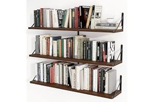 Heimlove Floating Shelves Set of 3, Floating Book Shelves 36 inch, Hanging Wall Shelf, Heavy Duty Wall Mounted Shelves for Li
