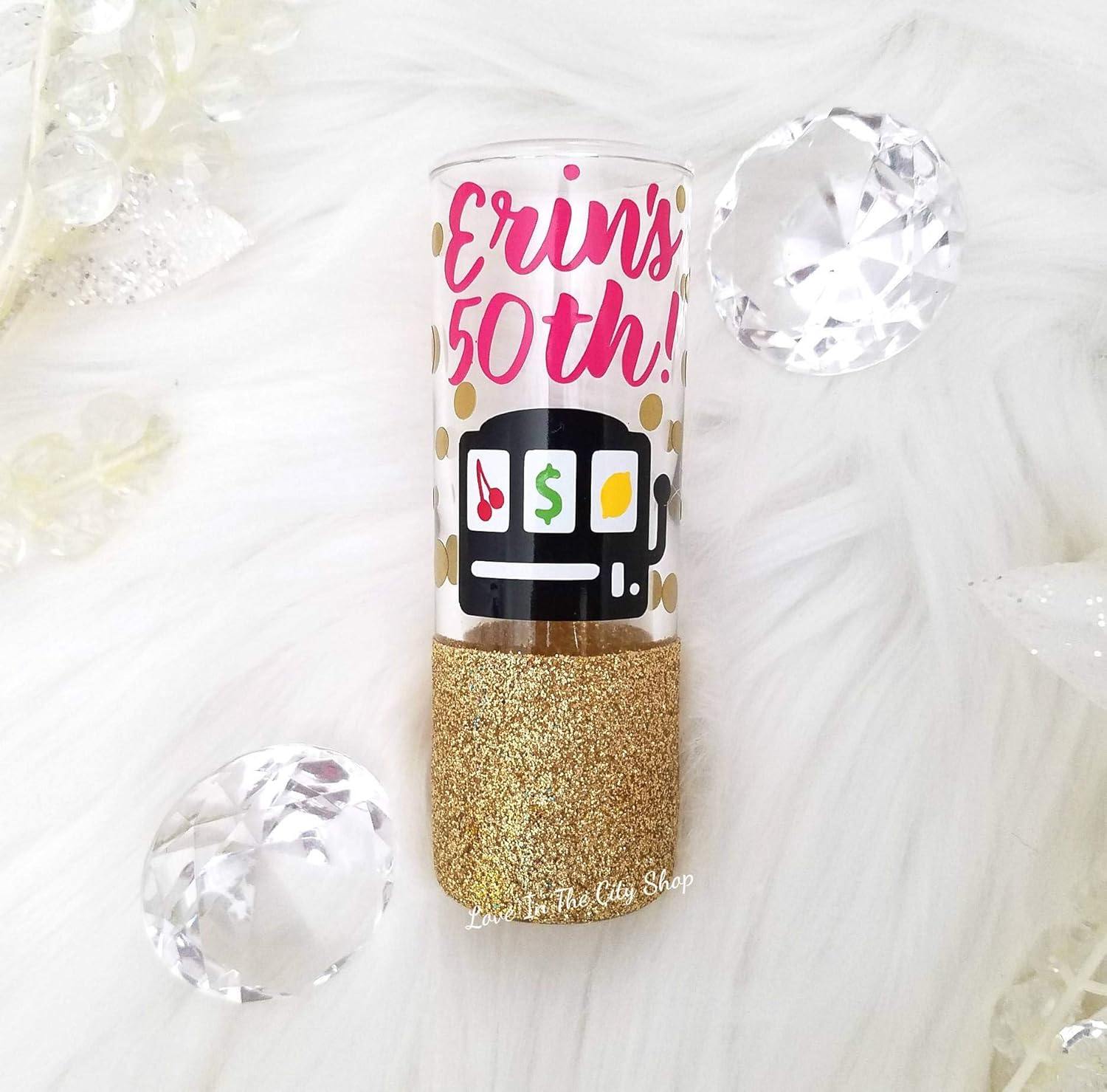 50th birthday shot glass or 40th birthday shot glass, a