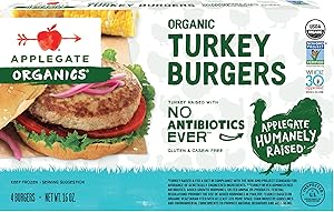Applegate, Frozen Organic Turkey Burgers, 1 lb