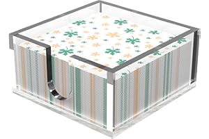 Rubtlamp 1Pcs Acrylic Cocktail Napkin Holder - 0.27Inch Thickness Bathroom Napkins Holder - Square Tissue Dispenser - Luncheon Napkins Holder for Table and Kitchen (Clear, 5.5”X5.5”X2.5”)