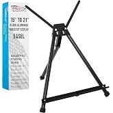 U.S. Art Supply Tabletop Easel for Painting - 15" to 21", Black | Black, Aluminum Tripod, Portable Art Easel Stand for Sign Display, Painting Canvas, and Whiteboard