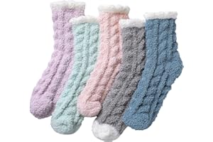 Loiyadn Fuzzy Socks for Women - Womens Fuzzy Sock Fluffy Cozy Warm Sock for Women Soft Comfy Sleeping Slipper Socks