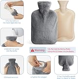 URBZUE 2L Hot Water Bottle with Fluffy Cover Large Heat Pack view 7