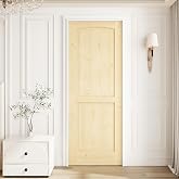 2 Panel Pine Wood Solid Slab Door Only, 32x80 | Interior Slab Door 2-Arched Panel Solid Pine Wood Standard Door For Bedroom &amp; Living Room