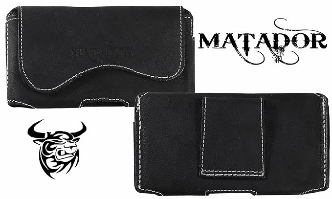 MATADOR Gürteltasche Quertasche mit Gürtelschlaufe für Alcatel One Touch POP C7 (7041D) Echt Ledertasche Handytasche mit verd