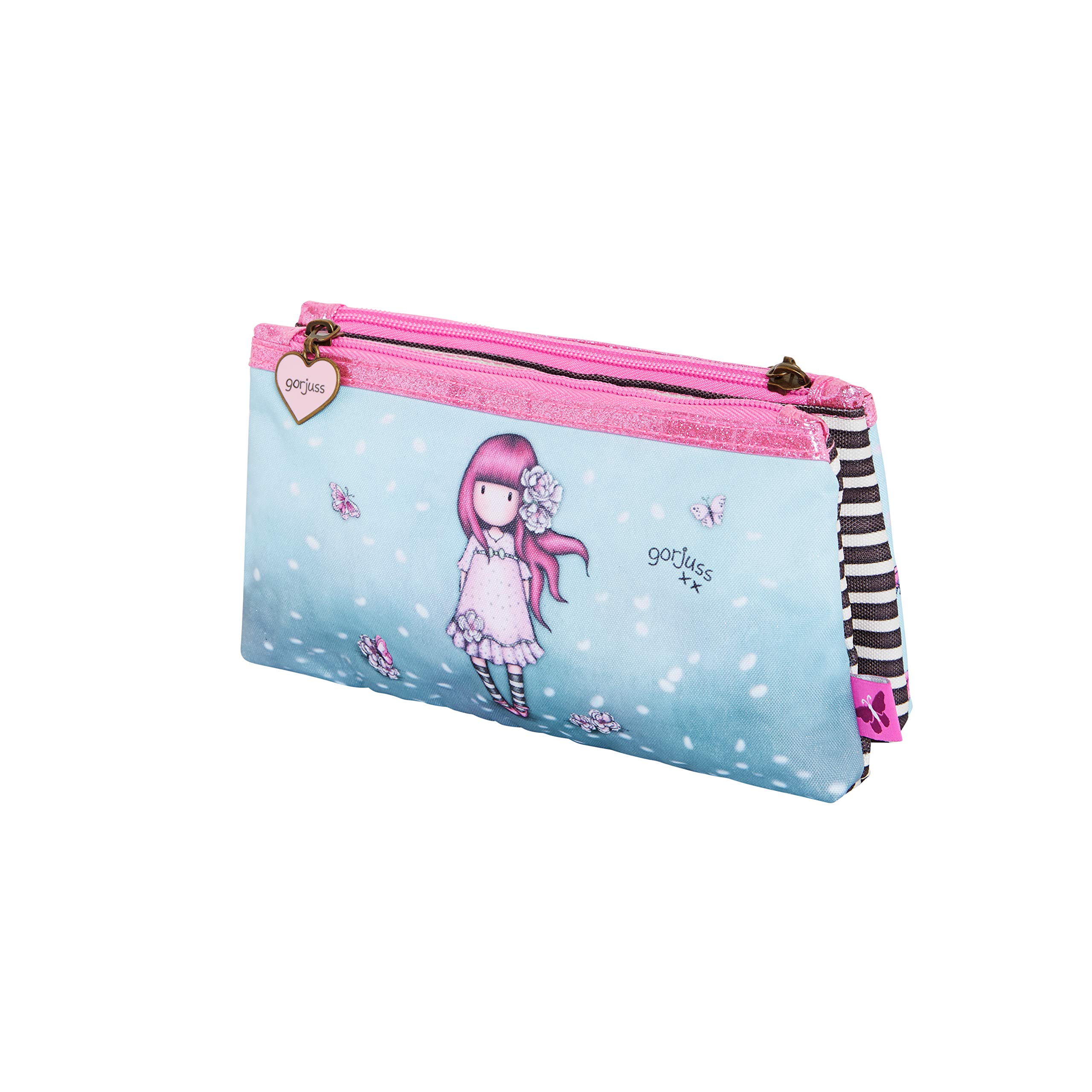 SANTORO Gorjuss Sparkle & Bloom Double Pencil Case 324GJ21 - Cherry Blossom