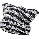 Cute Cat Ear Beanie Lazy Style Y2k Beanies, Winter Warm Crochet Hats for Women Girls Boys