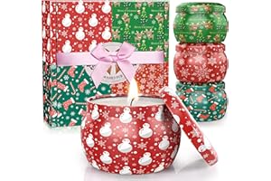 DeckTheHalls Christmas Candles, Scented Candles for Reading, Yoga, Dining, Bathing, Candle Set for Women & Men, Made with Natural Ingredients Soy Candles, Ideal Present Choices (4.4 Oz, 4 Pack)