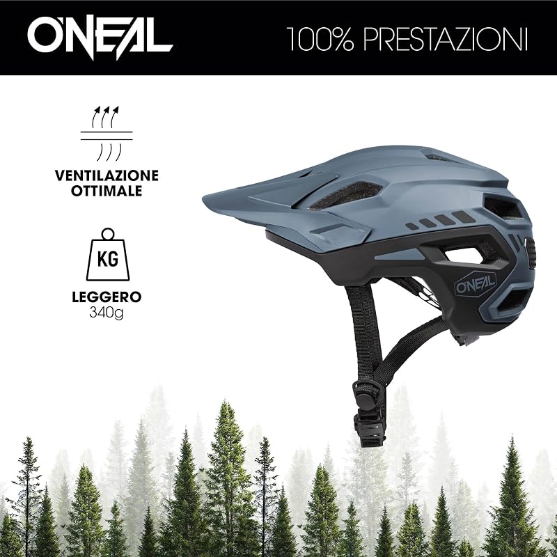Casco Bici I Casco MTB Uomo Leggero con Grandi Fori di Ventilazione I Standard di Sicurezza EN1078 I Trailfinder Helmet Split V.20 I Caschetto Bici Uomo | Grigio/Nero | Taglia L/XL