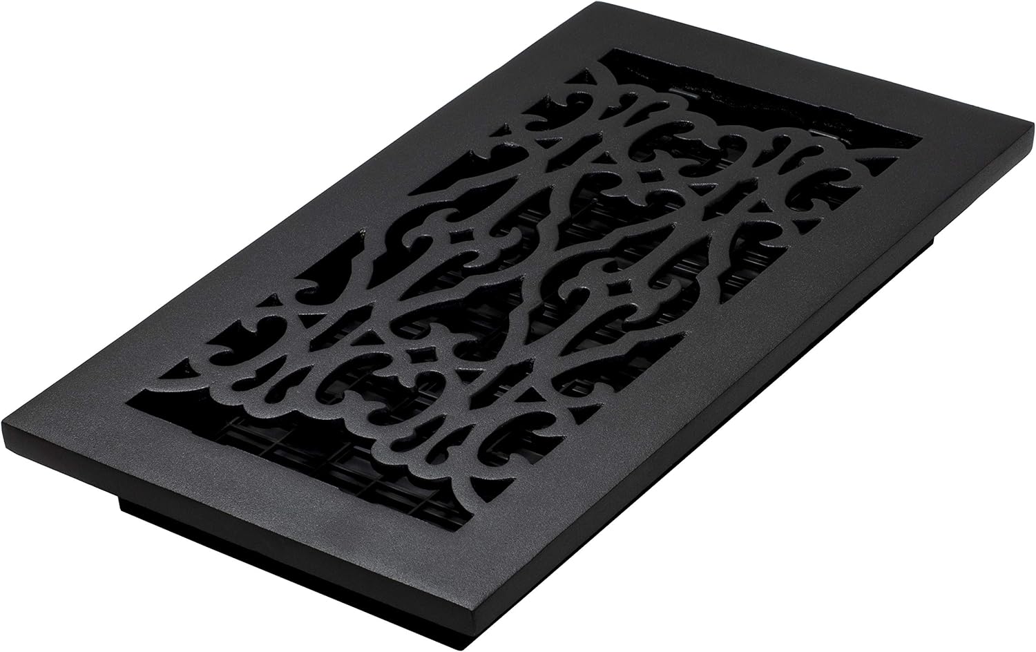 Registers, Grilles & Vents - Decor Grates AC612-BLK Victorian Floor Register, 6 x 12, Cast Iron Black