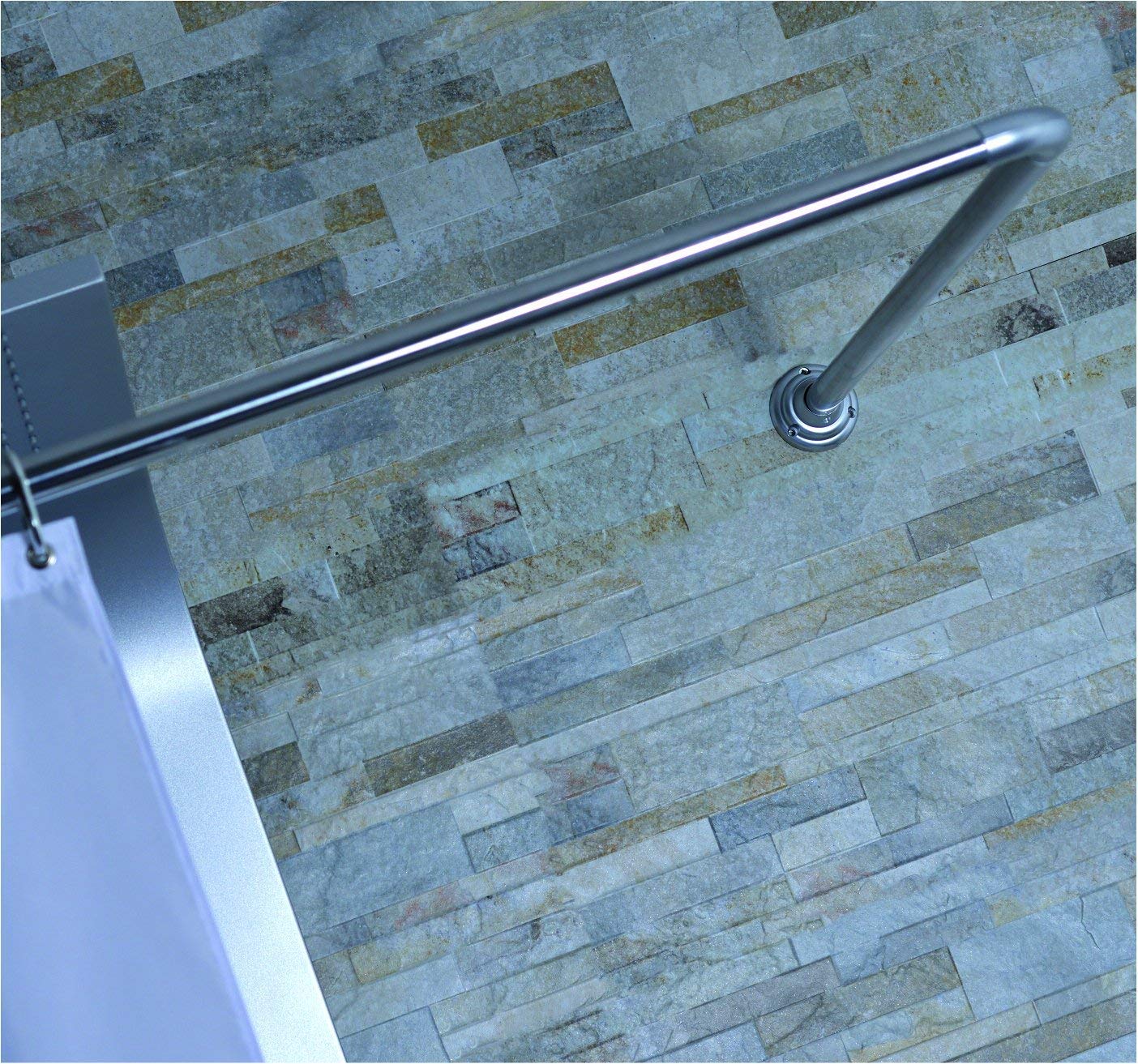 BC NON RUST CHROME ADJUSTABLE 4 WAY U L SHAPE CORNER SHOWER CURTAIN POLE RAIL