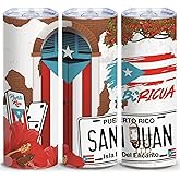 Puerto Rico Skinny Coffee Tumblers 20 Oz Insulated Stainless Steel Tea Cup,Funny Travel Coffee Mug Water Bottle for Hot or Iced Drinks,Puerto Rico Souvenirs,Birthday Gifts for Friend Women Mom,1 Pcs