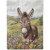 BIWOTU Aesthetic Donkey Throw Blanket - Ultra Soft, Cozy, Lightweight Plush Flannel Blanket for Women Men - Anti-Pilling Warm Fleece Blanket for Sofa, Bed, Travel - Unisex Gift - 50×60 inches