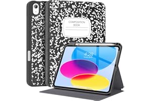 Supveco Case for ipad 10th Generation 10.9 Inch 2022 with Pencil Holder-[Multi Viewing Angles+Auto Wake/Sleep], Premium Folio Stand Case with Soft TPU Back Cover for iPad 10th Gen 2022-Book