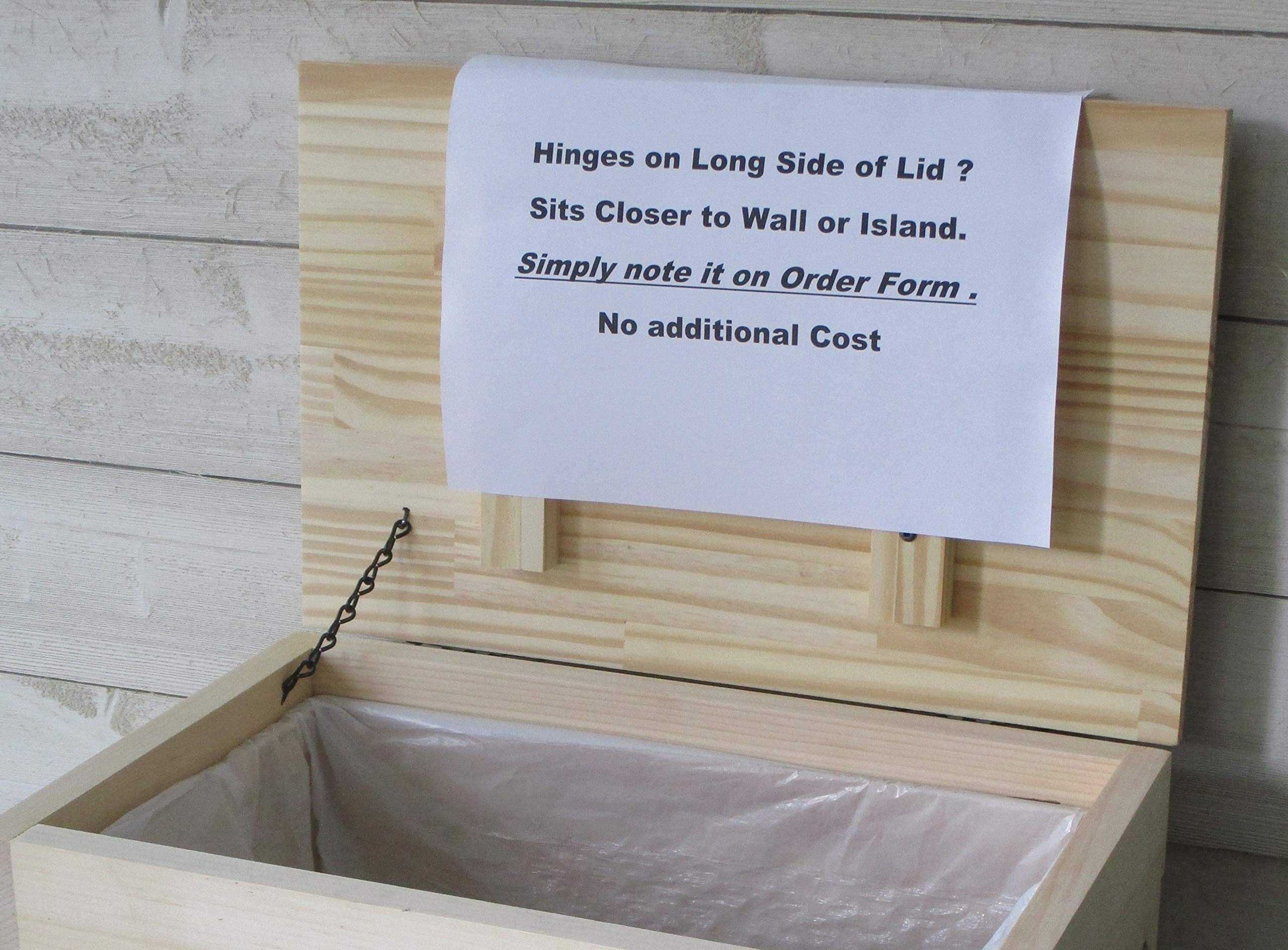 Rustic Wood Trash Bin, Kitchen Trash Can, Wood Trash Can, Dog food