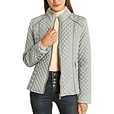 Bellivera Women's Stand Collar Lightweight Quilted Puffer Jacket Padded Zip Coat for Spring and Winter