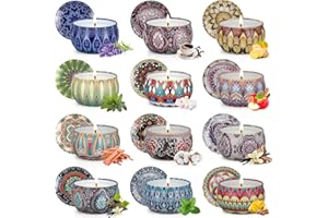 FEIBAO 12 Pack Scented Candles Gift Set for Women, Aromatherapy Candles for Home Scented, 300 Hour Long Lasting Natural Soy Wax Candles Set for Birthday, Christmas, Valentine's Day, Mother's Day