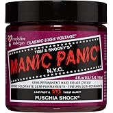 Manic Panic Semi Permanent Pink Hair Dye, Fuschia Shock, 4 oz | Cool Fuschia Pink, Violet Undertones, Deep Berry Tones, Vegan, Ammonia-Free &amp; Cruelty-Free, Lasts 4-6 Weeks, Developer-Free